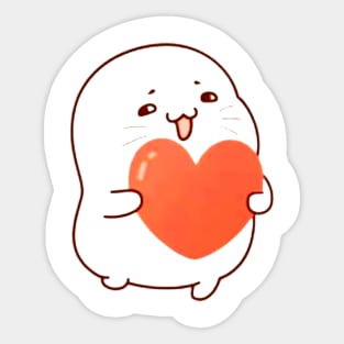 Cute Seal With a Heart Sticker